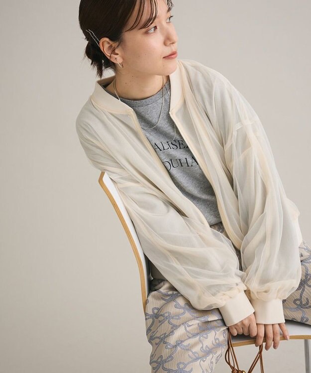 Green Parks チュールブルゾン Ecru