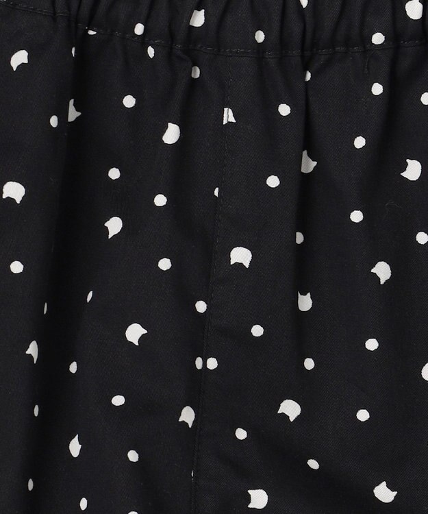 ANY KIDS 【洗濯機可能】スカラップショートパンツ ブラック（ネコ×ドット）