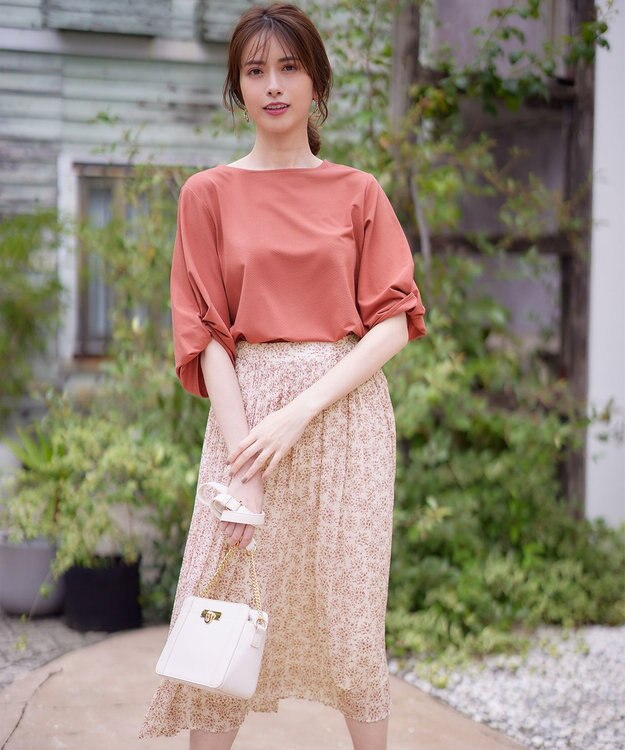 ANY SIS 【接触冷感・UVカット】サカリバ袖ねじり プルオーバー アプリコットピンク