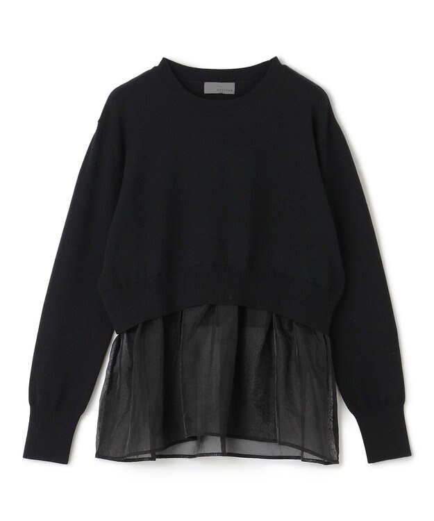 uncrave ウール ナイロン ペプラム ニット（uncrave STANDARD） ブラック