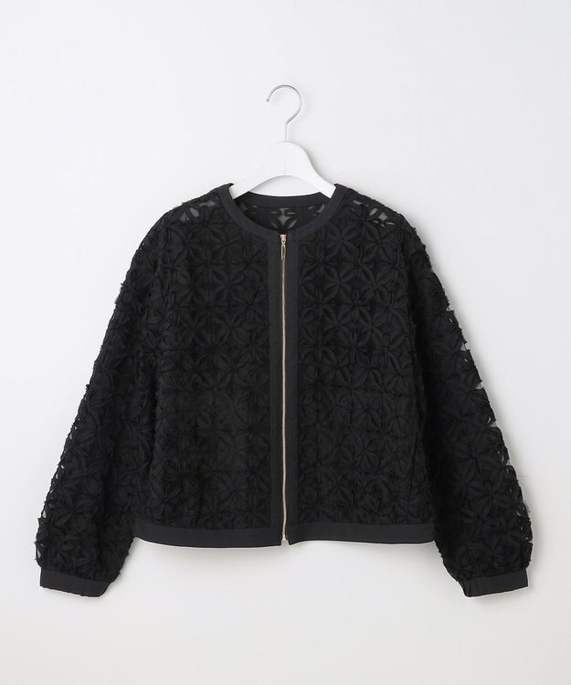 自由区 S 【SHIHOさん着用・展示会人気No.1・こだわり素材】テープエンブロイダリー ブルゾン ブラック