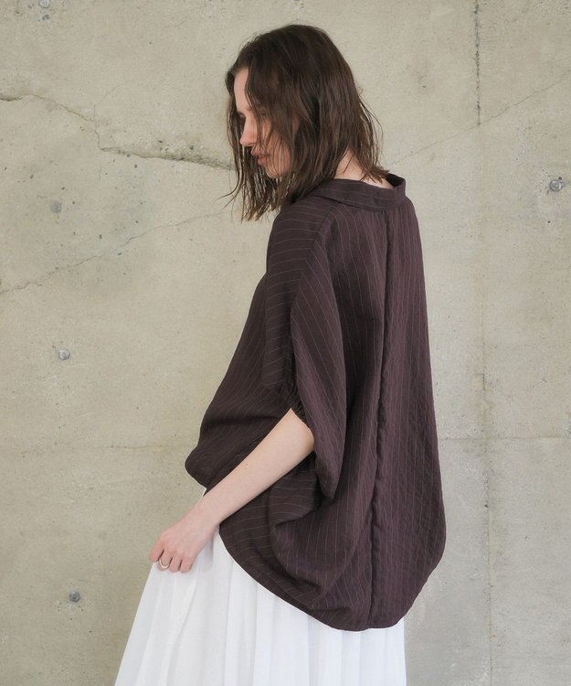 YECCA VECCA ストライプ柄シャツ Brown