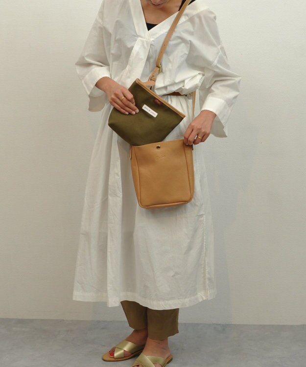 UNBILLION 【テレビ ドラマ着用アイテム】Otias シュリンクレザーショルダ－バッグ ベージュ