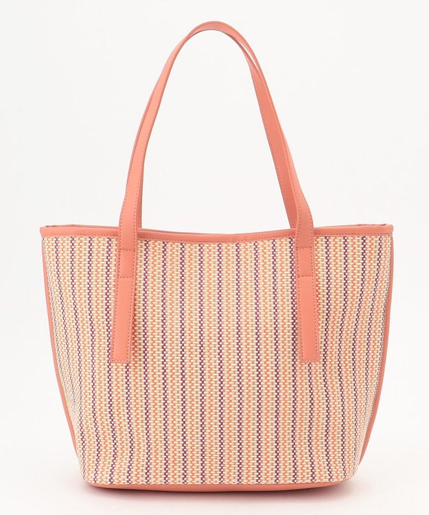 ANY SIS ストライプカラー かごバッグ オレンジ系1