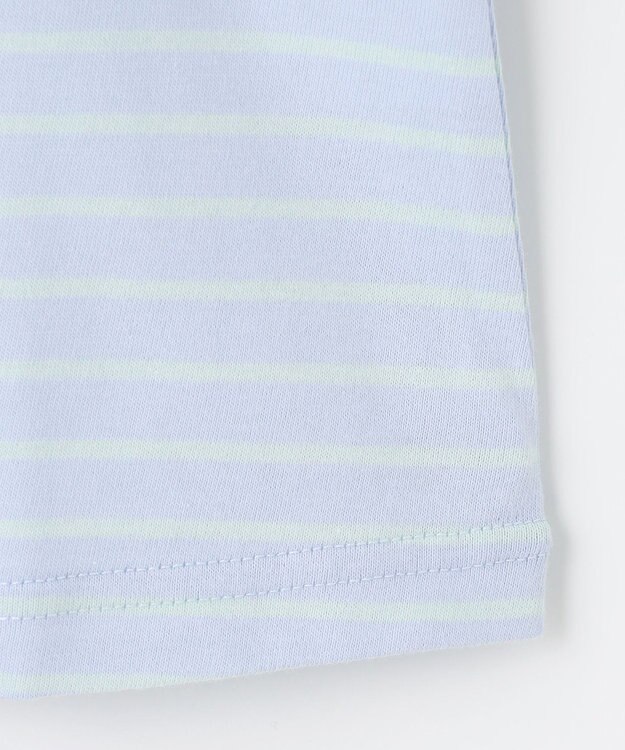 組曲 KIDS 【150-160cm】長袖ボーダー Tシャツ ミントグリーン×サックスブルー