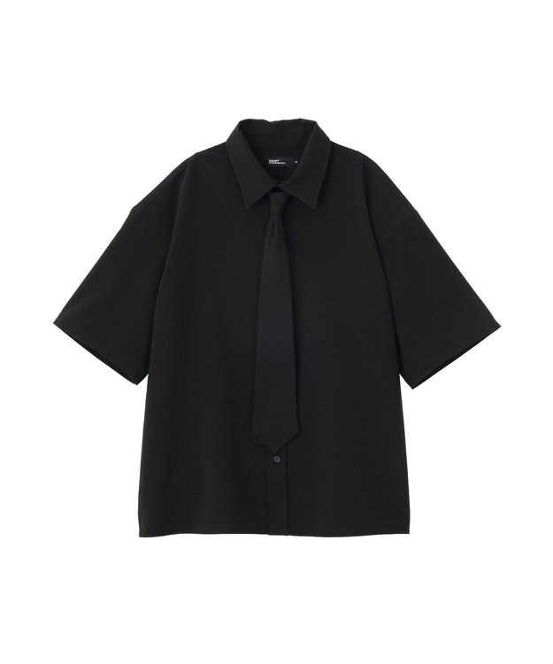 CRAFT STANDARD BOUTIQUE タイ付き半袖シャツ Black