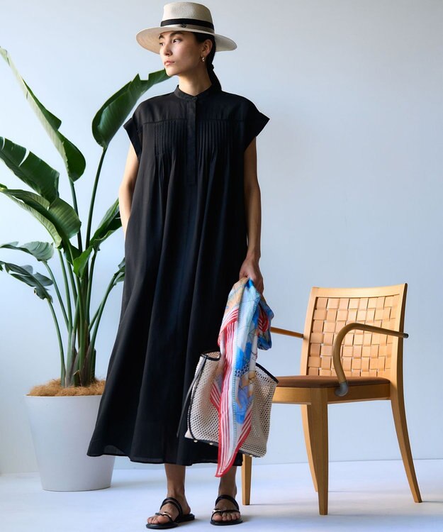 23区 【先行予約】メッシュコンビ ポーチ付き トートバッグ ベージュ×ブラック