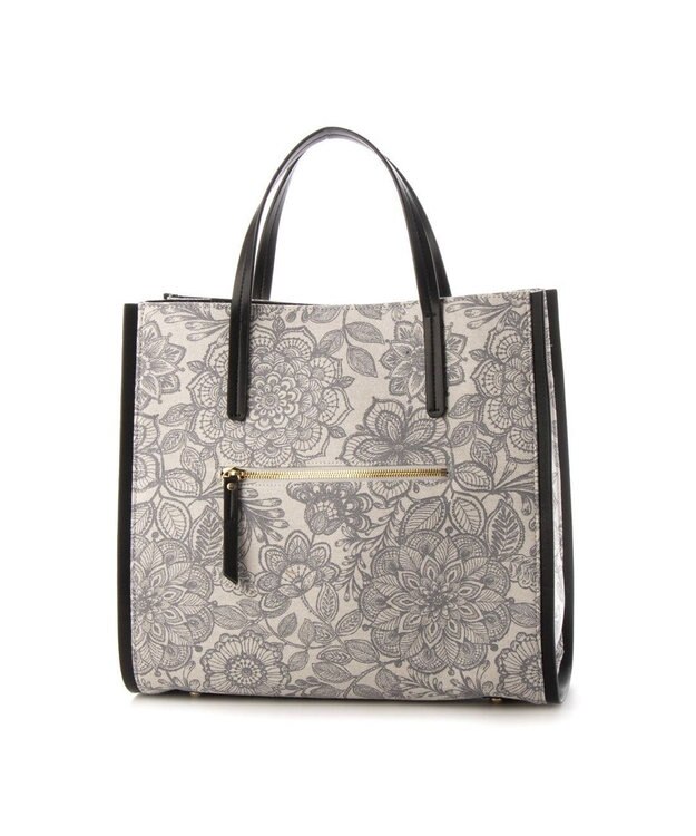 LA BAGAGERIE 【STOF】フラワープリントスクエアトート グレー