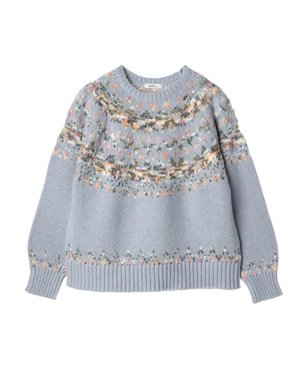 earth music&ecology スラブヤーンノルディックプルオーバー Sax