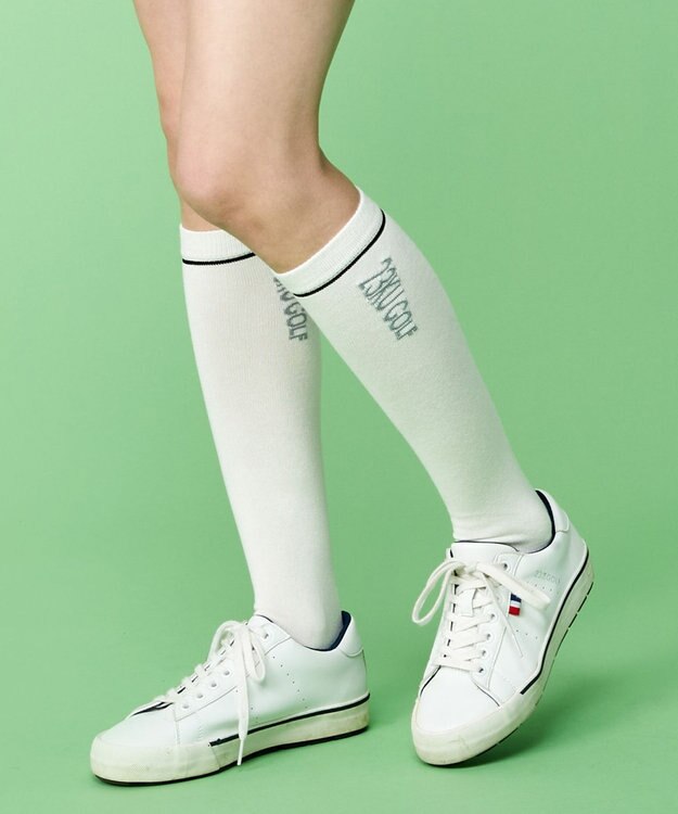 23区GOLF 【WOMEN】ロゴ ハイソックス ホワイト系