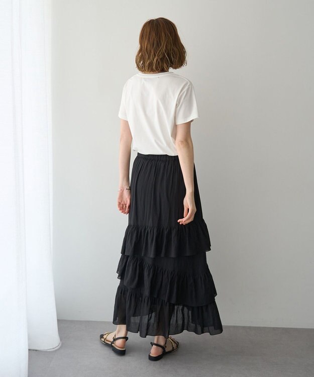 YECCA VECCA アシメラッフルスカート Black
