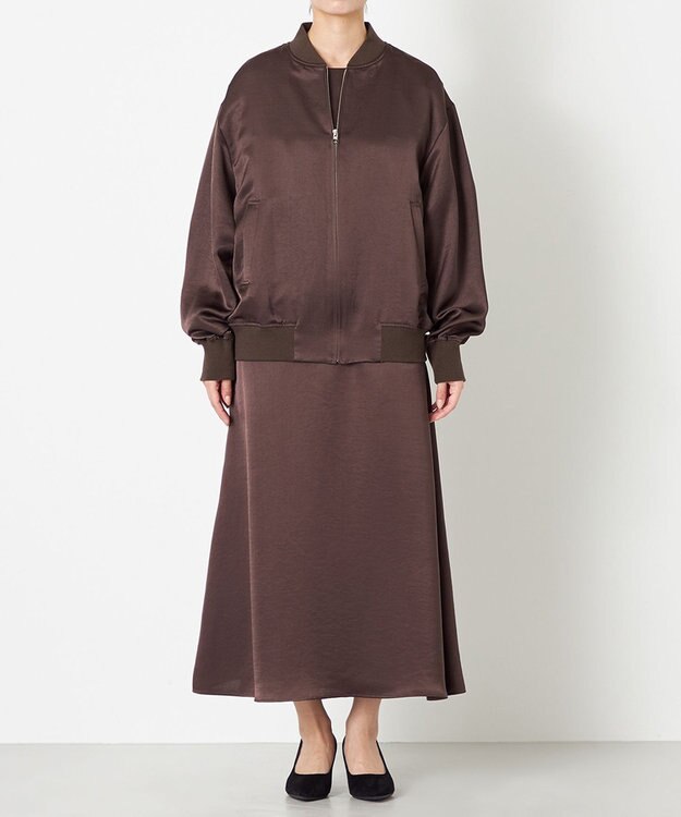 NAVE 【ReNAVE】タンブラーサテン ブルゾン ブラウン系