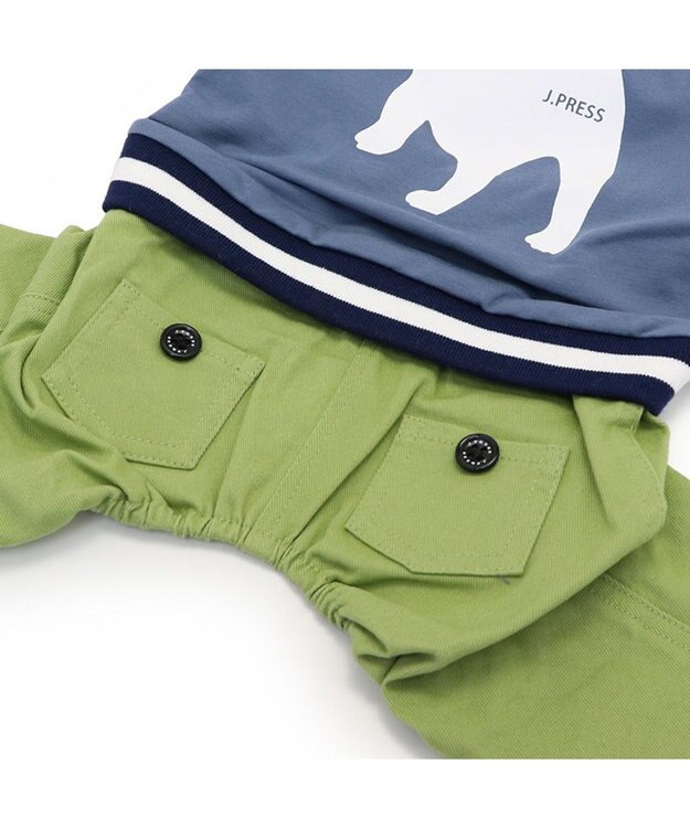 PET PARADISE J.PRESS バックブルドッグ パンツつなぎ 小型犬 ブルー