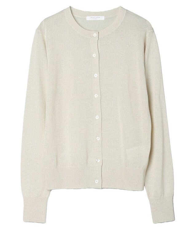 Green Parks ラメクルーネックカーディガン Gold