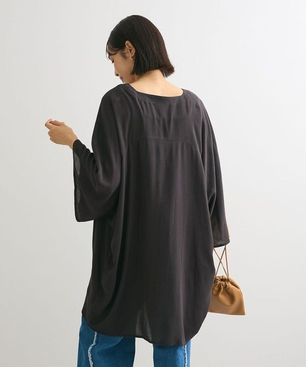 Green Parks クレープチュニック Charcoal Gray