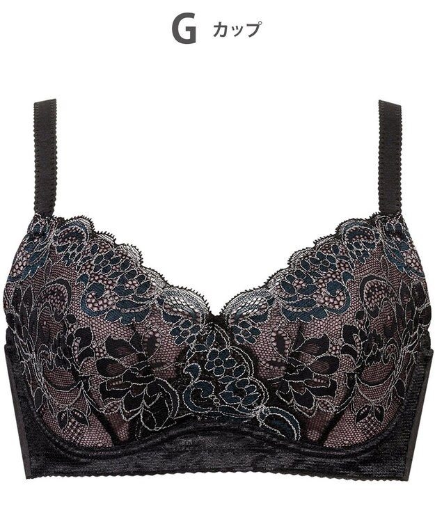 Wing ブラジャー コンパクトにバストメイク 高さをおさえる 【小さく見せるブラ】 Gカップまで対応 大きいサイズ ブラ KB6100 ウイング／ワコール ブラック