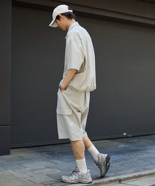 WEGO 【ユニセックス着用ITEM/MLサイズ展開/機能シャツ】リップストップシャツ（SS） グレー
