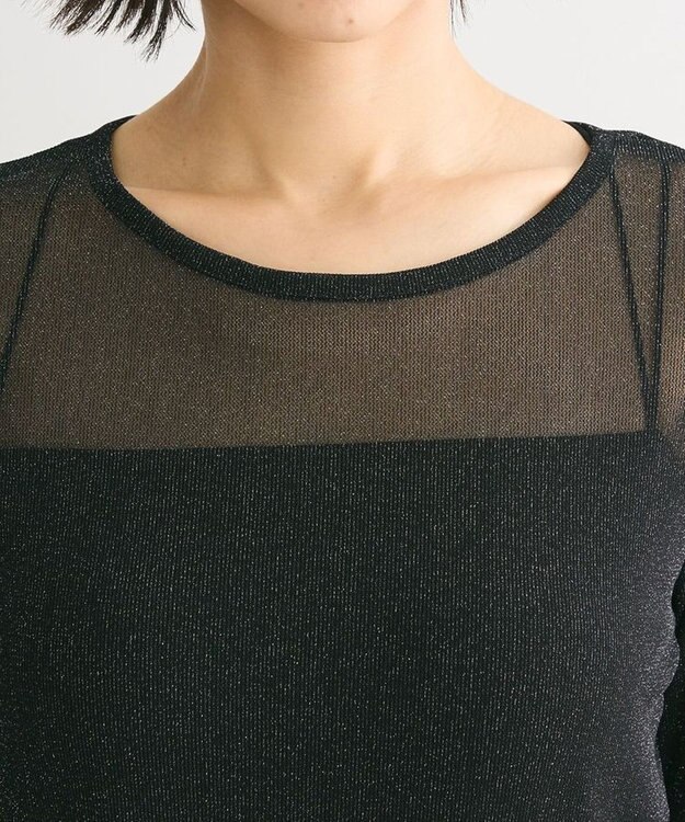 Green Parks ＳＥＴ２点　シャーリングビスチェ＋メッシュインナー Black