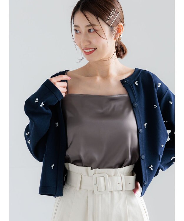 Te chichi カットサテンカップ付きキャミソール《2026 spring catalog item》 チャコールグレー