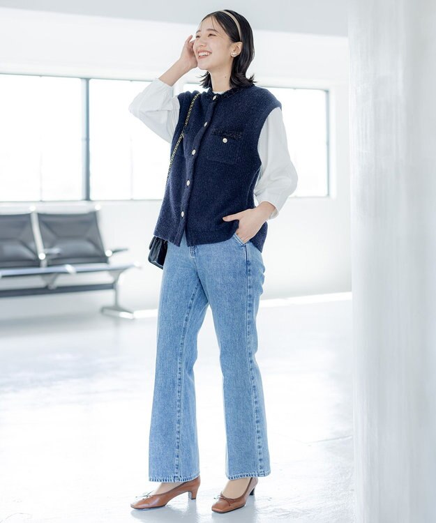 組曲 S トムボーイデニム パンツ ブルー系