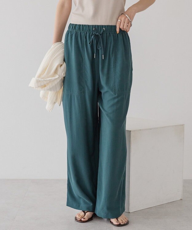 AMERICAN HOLIC 接触冷感ベイカーリラックスパンツ Green