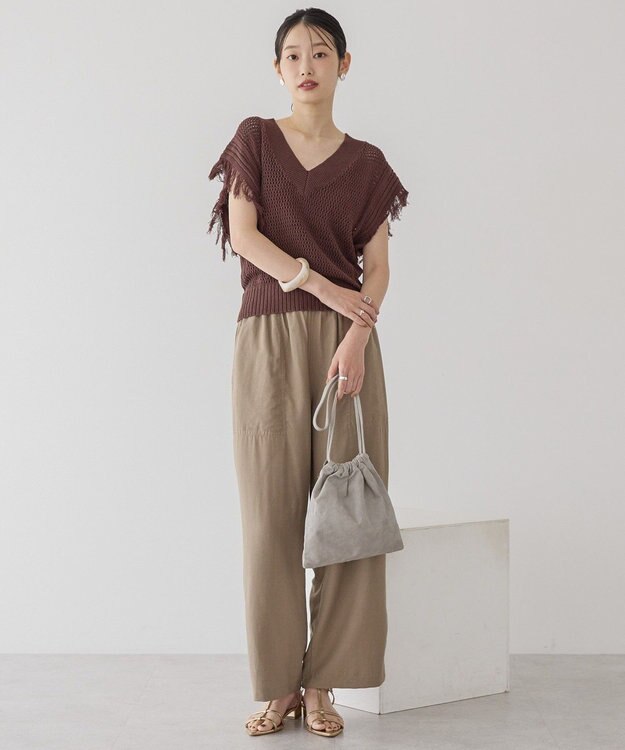 AMERICAN HOLIC 接触冷感ベイカーリラックスパンツ Beige