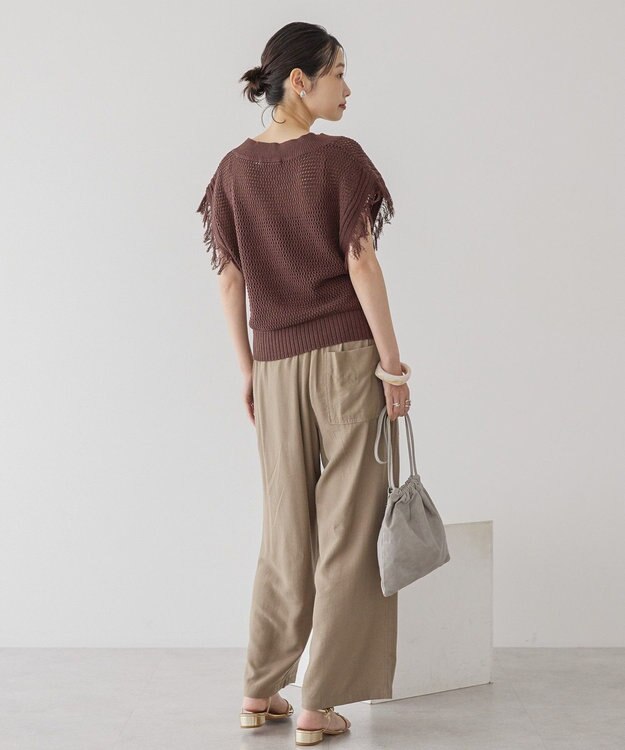 AMERICAN HOLIC 接触冷感ベイカーリラックスパンツ Beige