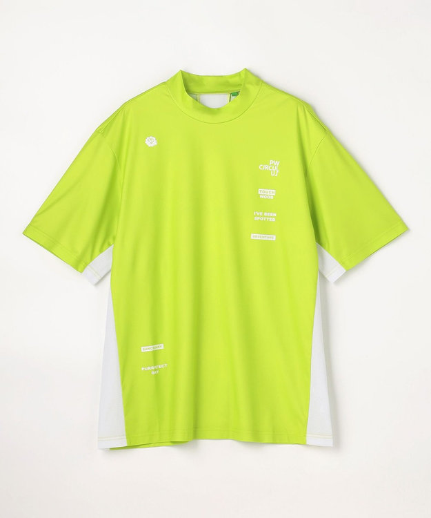 PW CIRCULUS 【MEN】メッシュコンビ モックネック ゴルフ ライトグリーン系