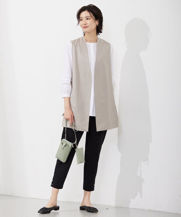 J.PRESS LADIES 【洗える】ポリエステルスパンソフトクロス レース ブラウス ホワイト系