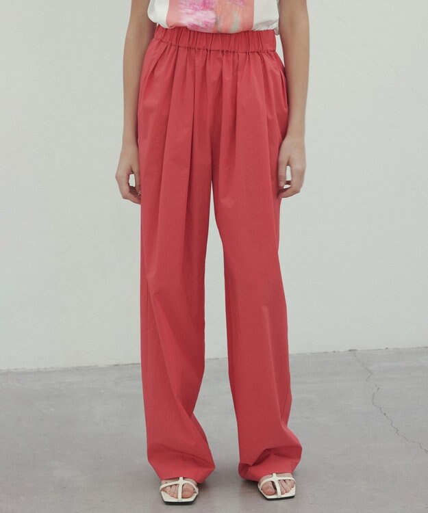 BEIGE， 【洗える・CLUEL 5月号掲載】MALLOW / コットンイージーワイドパンツ Poppy Red