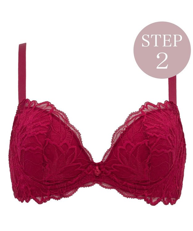 BRADELIS New York 【BRADELIS New York/ 育乳補整ブラ・STEP2 寄せる】ナオミステップ2ブラ24A1 レッド