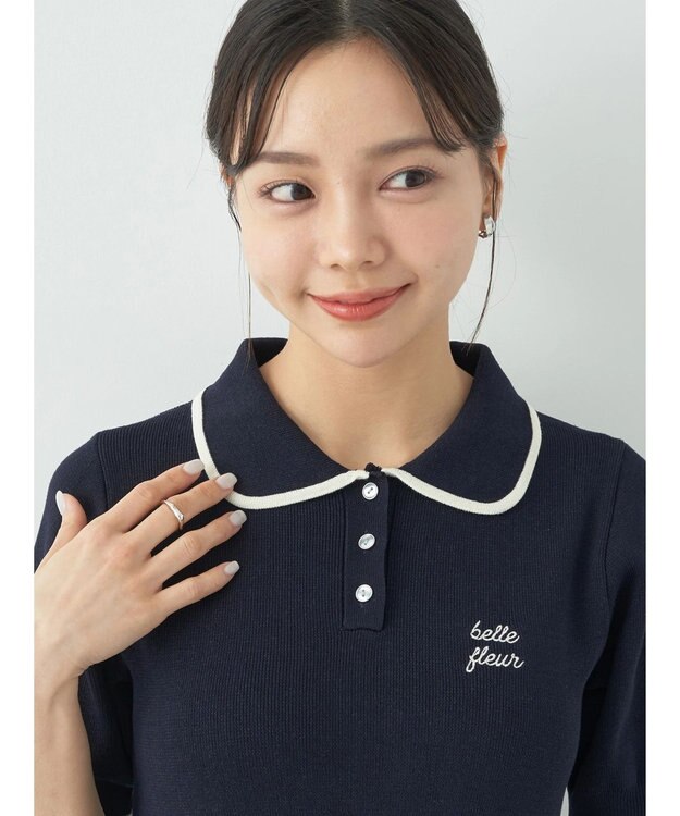 earth music&ecology ワンポイントポロワンピース White