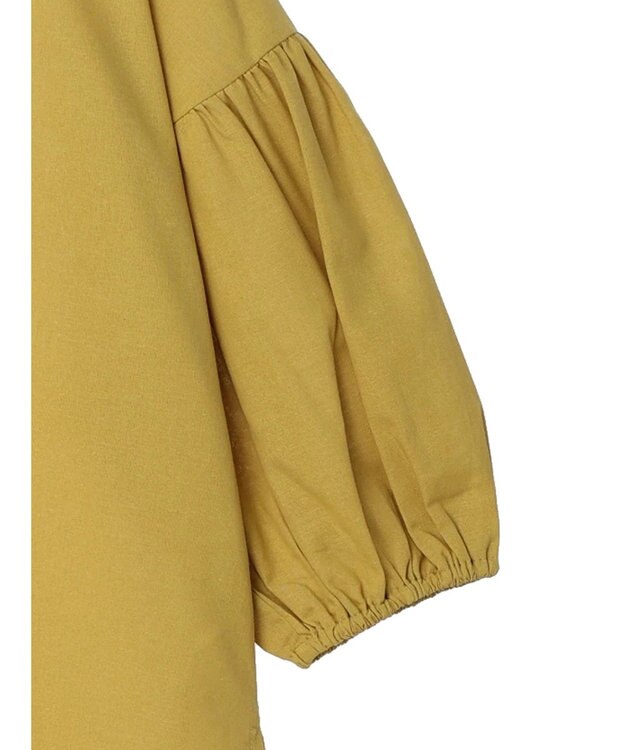 Green Parks 綿麻混紐付きデザインブラウス Yellow