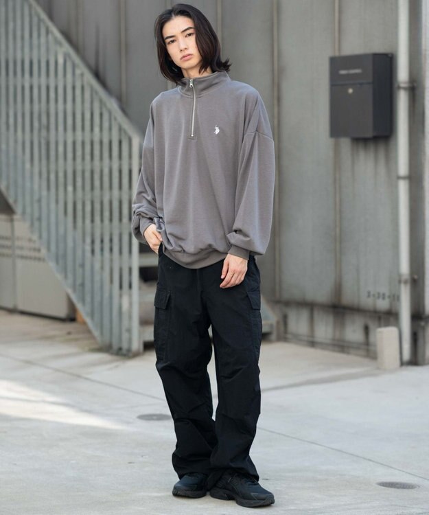 WEGO 【WEB限定/25年秋冬新作/ユニセックス着用ITEM】別注USPOLOハーフZIPPO スミクロ