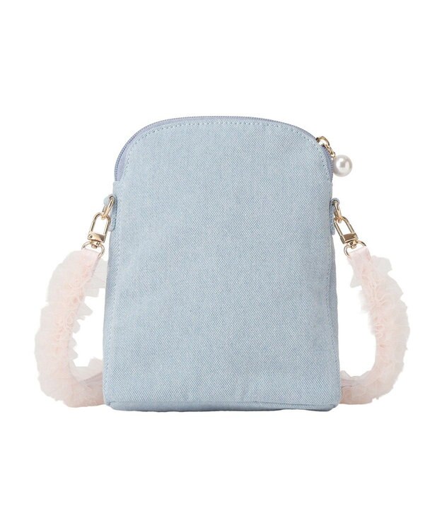 Maison de FLEUR ラインストーンデニムチュールショルダーバッグ Light Blue