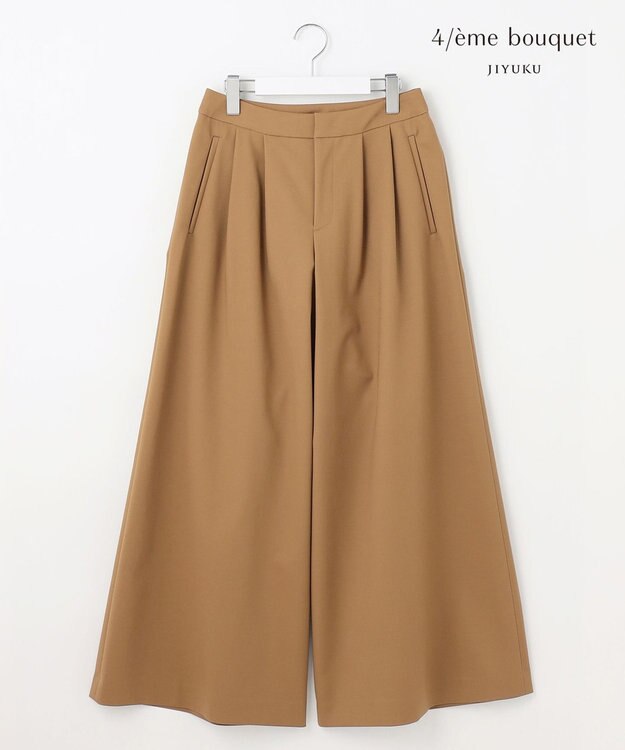 自由区 【カトリエムブーケ】Belle forme スーパーワイドパンツ キャメル
