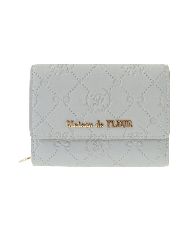 Maison de FLEUR カラーモノグラムウォレット Grayish Blue