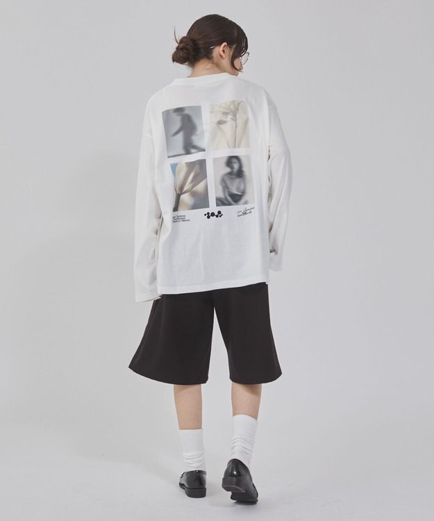 WEGO 【２点セット/ユニセックス着用ITEM】アクセ付きフォトコラージュT（LS） オフホワイト