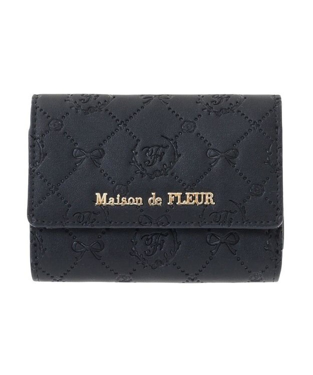 Maison de FLEUR カラーモノグラムウォレット Black