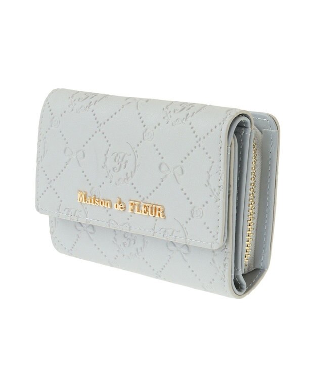 Maison de FLEUR カラーモノグラムウォレット Grayish Blue