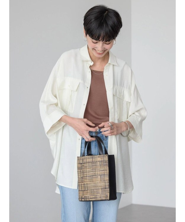 AMERICAN HOLIC 接触冷感Ｗポケットシャツチュニック Ivory