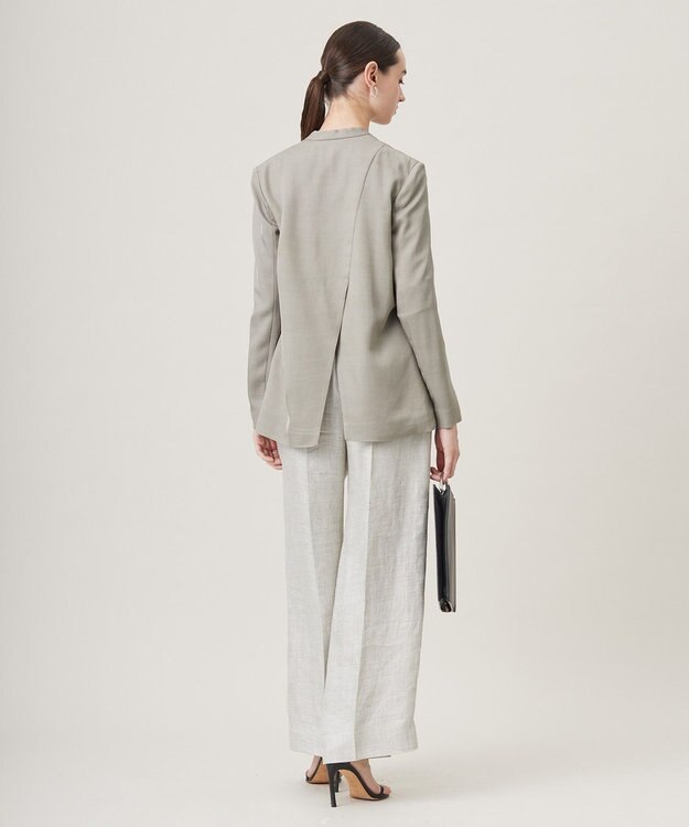 ICB L Vi/Ly/Liツイル  ノーカラージャケット カーキ系