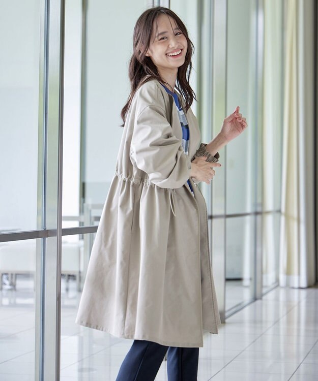 Tiaclasse L 着流しパフスリーブコート グレージュ