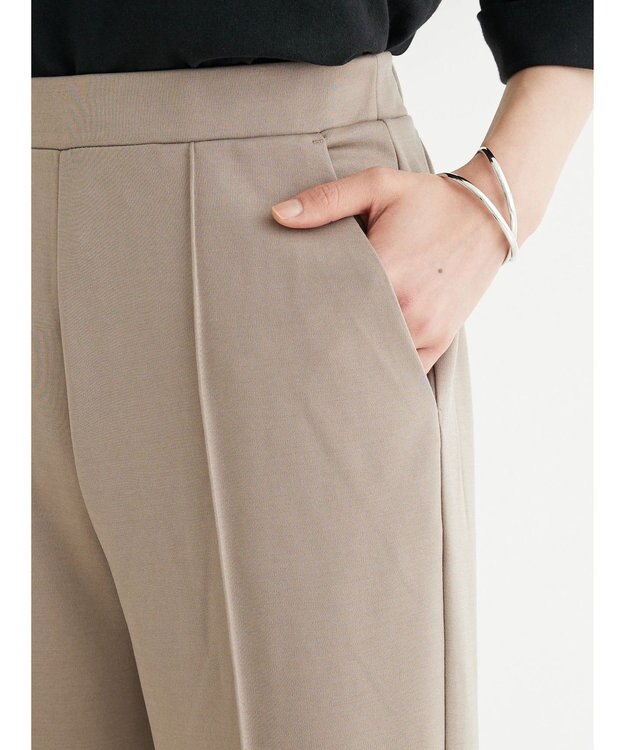 Green Parks らくスレストレートパンツ Gray Beige