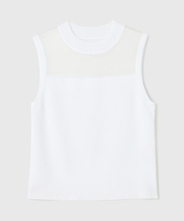 GRACE CONTINENTAL シアーグロスニットトップ ホワイト