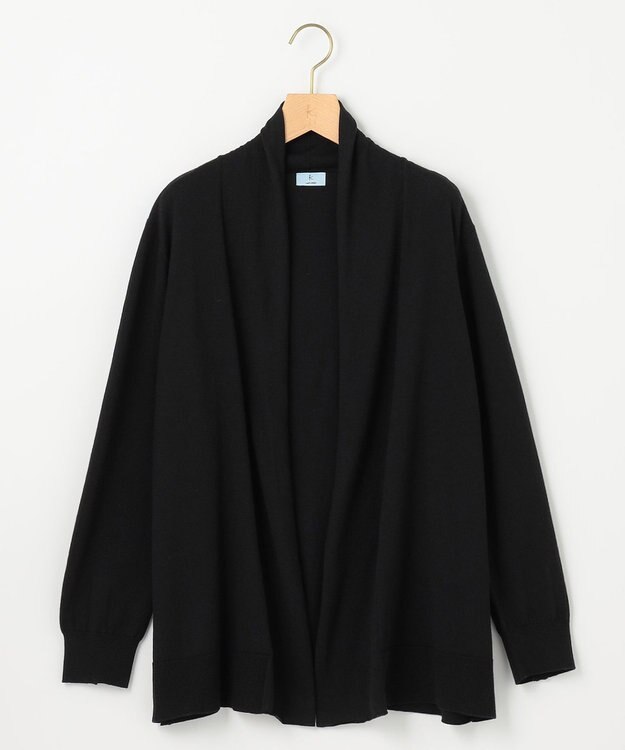 組曲 L 【WEB限定】セミウーステッド ニットカーディガン ブラック系