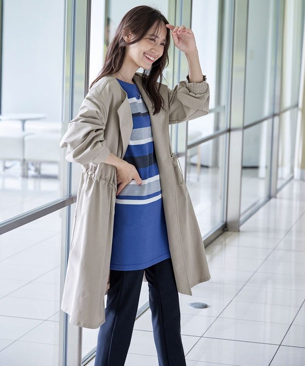 Tiaclasse L 着流しパフスリーブコート グレージュ