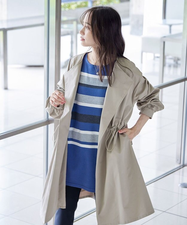 Tiaclasse L 着流しパフスリーブコート グレージュ