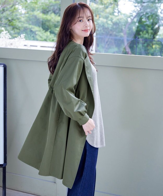 Tiaclasse L 着流しパフスリーブコート カーキ