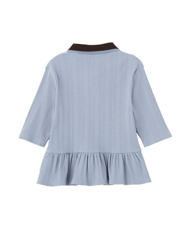 earth music&ecology ダブル衿ペプラムプルオーバー Sax